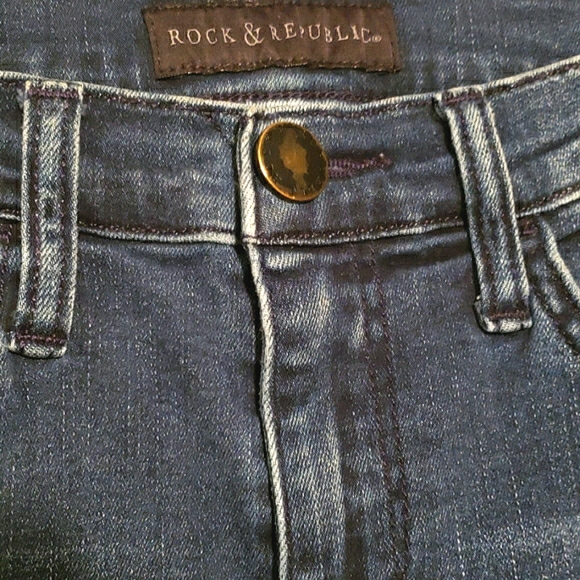ROCK & REPUBLIC DISTRESSED SKINNY JEANS SZ 8 - Picture 5 of 8